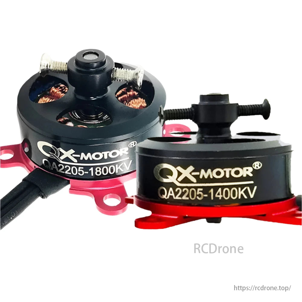 QX-Motor QA2205, 1400KV/1800KV brushless motor for RC fixed-wing models, compatible with 5-8 inch propellers.