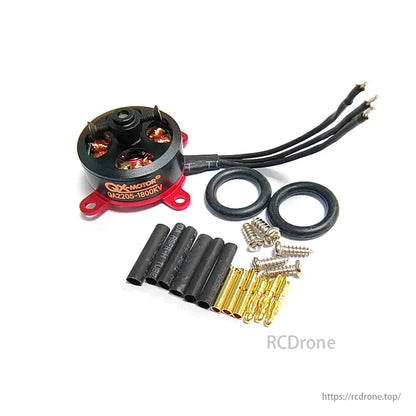 QX-Motor QA2205 brushless motor for RC planes, 1400KV/1800KV, fits 5-8 inch props, includes hardware.
