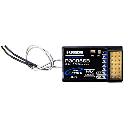 Receptor Futaba R3006SB - Receptor de voo de alcance total T-FHSS 2,4 GHz e 6 canais SBus
