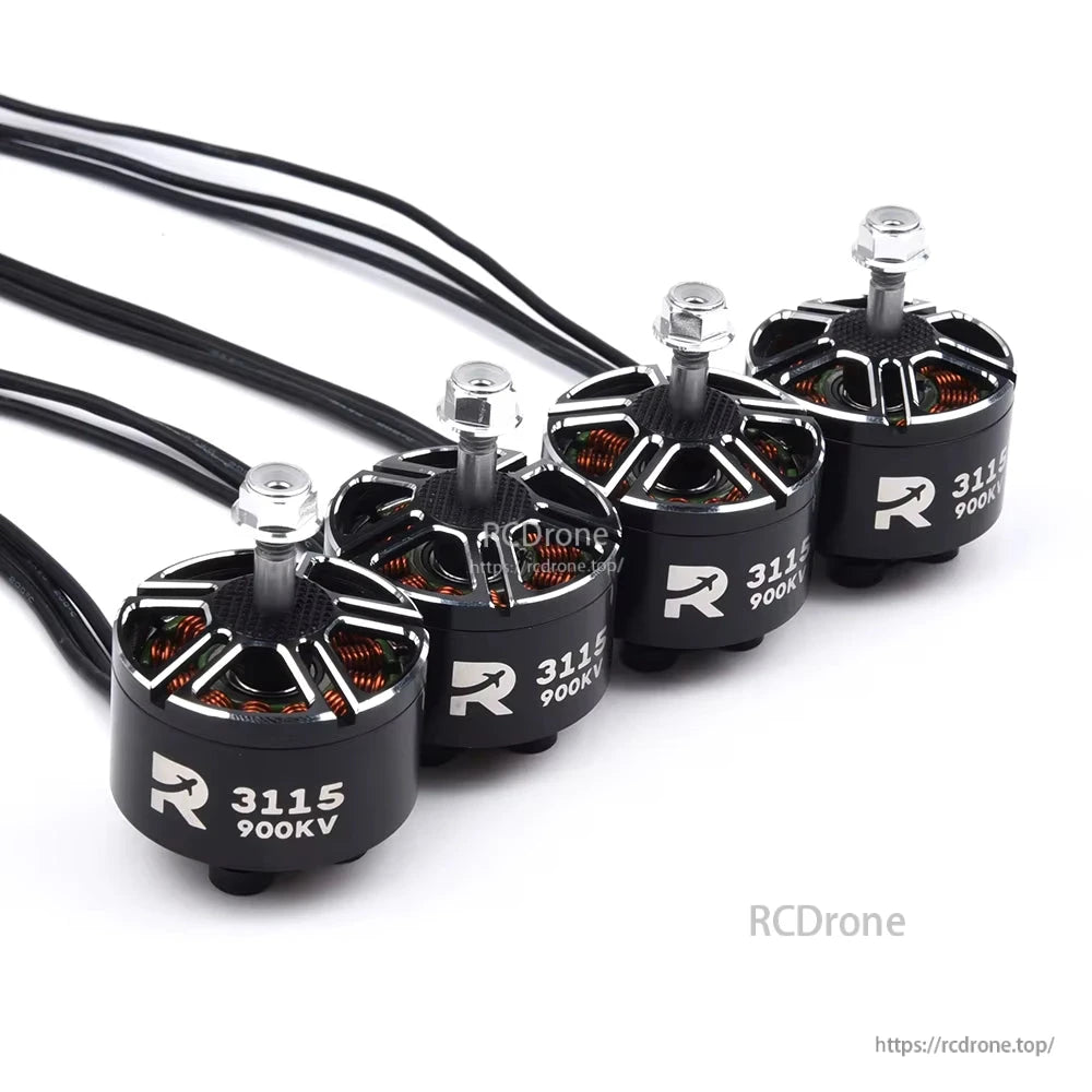R3115 900KV Brushless Motor, Brushless motor for 10 inch FPV drone builds, compatible with 3-6S power source.