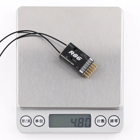 RadioMaster R86 V2 Receiver - 2.4GHZ 6Channel PWM Receiver Compatible With D8, D16, SFHSS 8 R86 V2 Receiver
