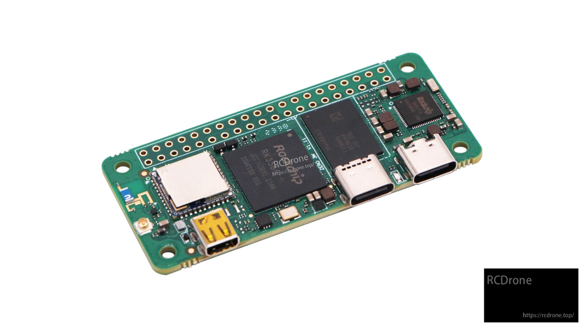 Angled front view of the RADXA ZERO 3W RK3566 mini development board