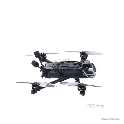 RATEFPV L40 Pro FPV drone side profile showing its low-profile frame and four motors