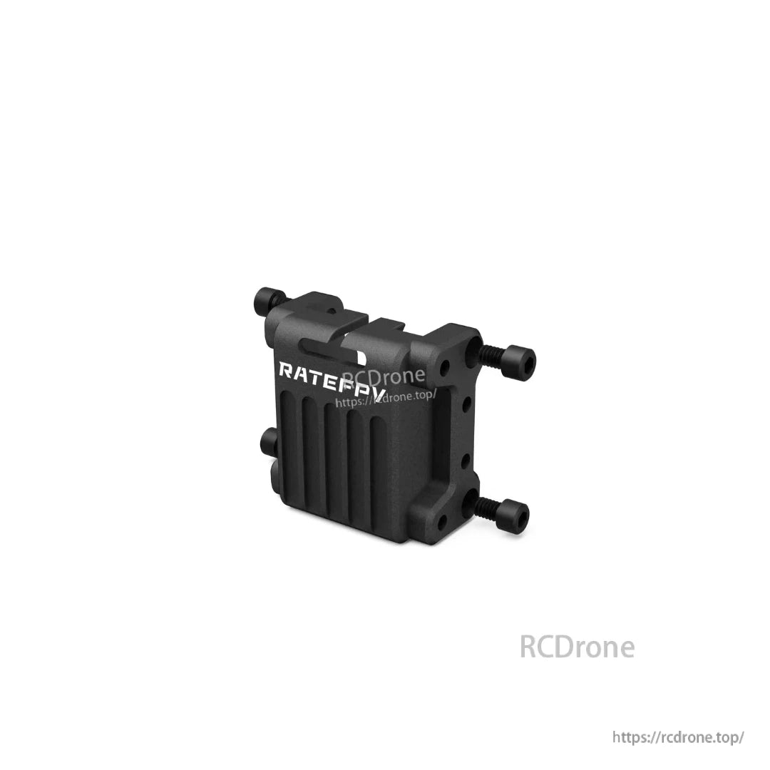RATEFPV CNC camera cage with four mounting screws in angled side view