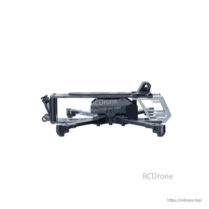 Side profile of assembled FPV frame showing stacked carbon fiber plates