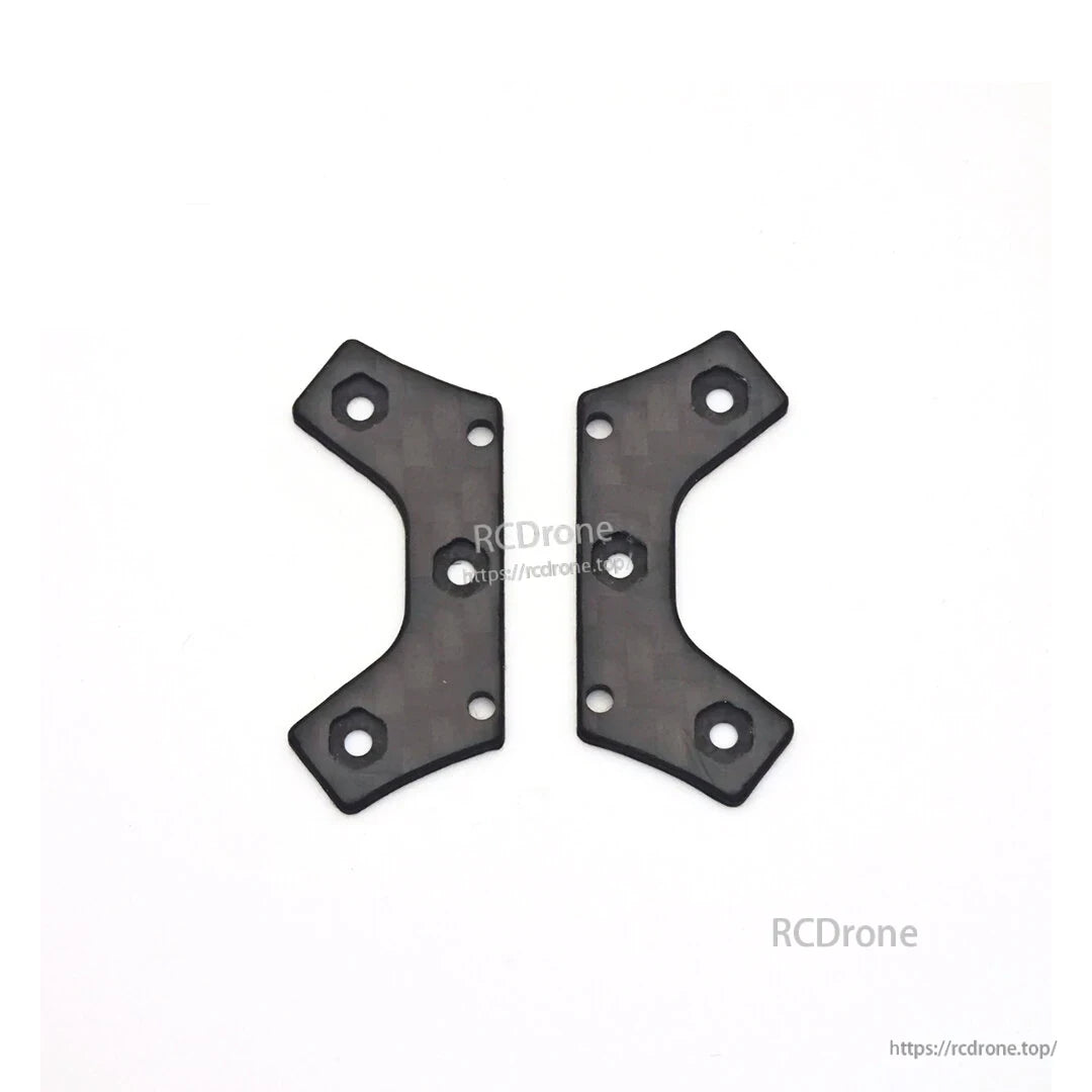 Pair of carbon fiber frame brace plates with mounting holes
