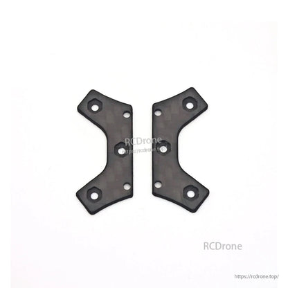 Pair of carbon fiber frame brace plates with mounting holes
