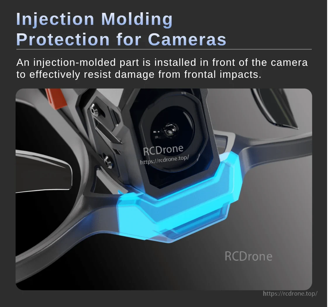 Snap 30 front camera with injection-molded guard highlighted around the lens