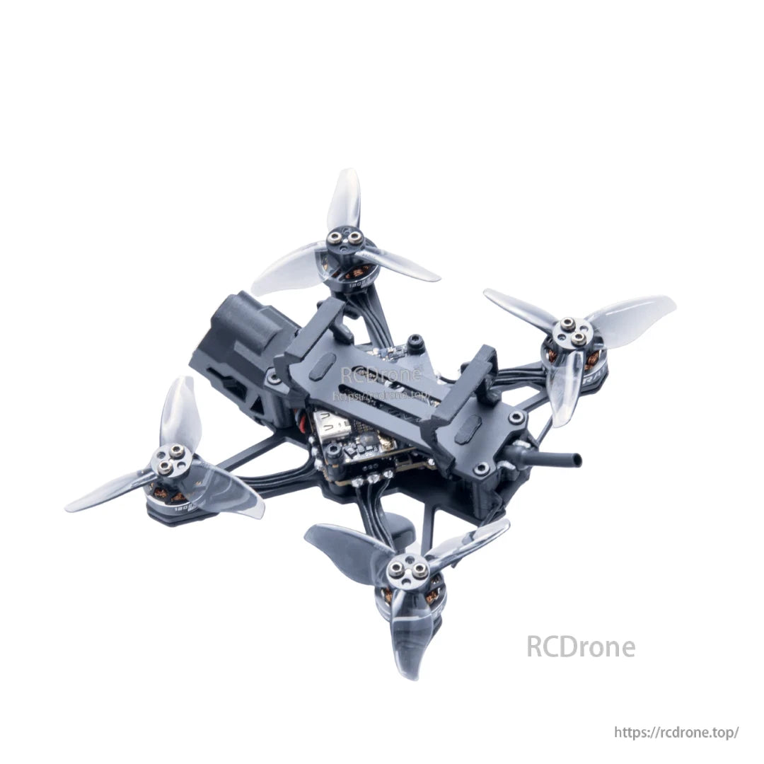 RATEFPV W20-O4 FPV drone rear three-quarter view showing the rear frame and antenna