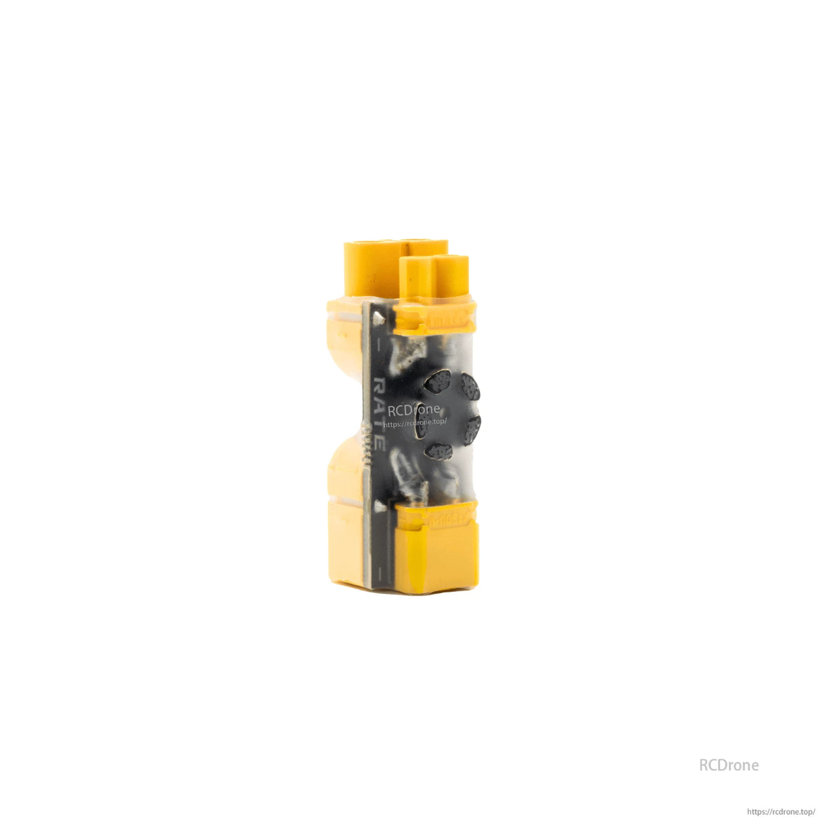 RATEFPV smoke stopper showing its exposed circuit board and yellow connector housings