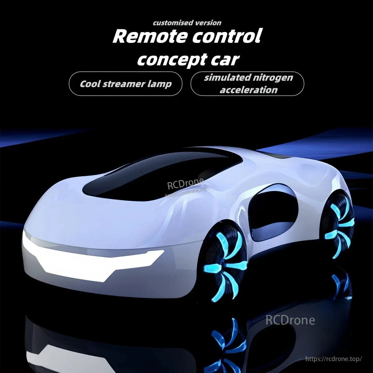 RC Car, Remote control concept car with LED lights and nitrogen effect