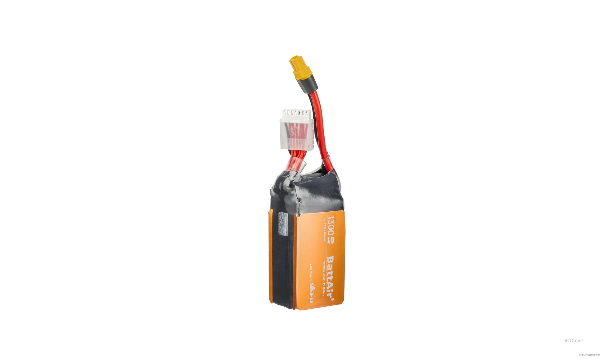 1300mAh RC LiPo battery pack with XT60-style power plug and white balance connector