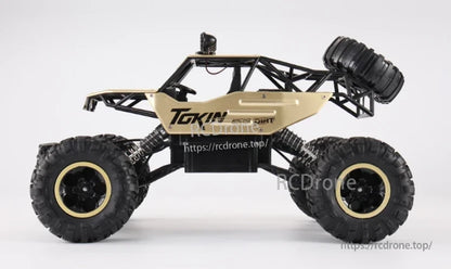 RC Off-Road Truck 1/12 4WD Alloy Climbing Car, TOKIN RC off-road truck with 4WD, dual motors, 2.4GHz remote, 20km/h speed, and 45° climbing capability.