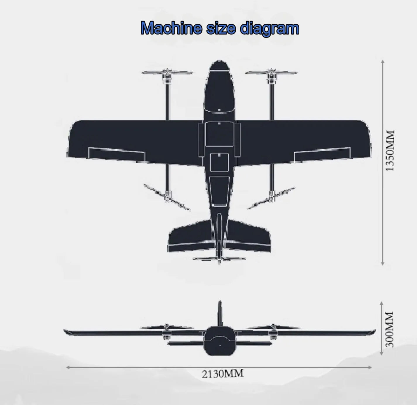 RCDRONE A1 Vtol Drone -2130mm Winspan 1.2kg Payload 60km Range