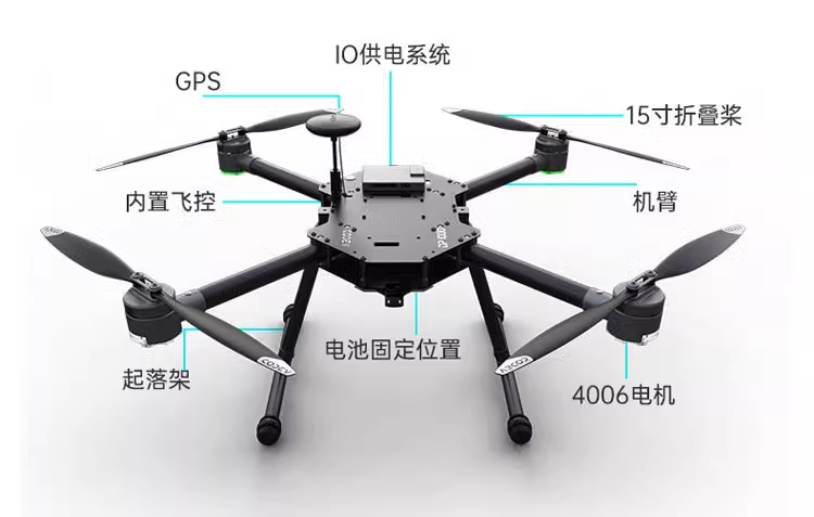 RCDrone, The product features a durable modular design with a 600mm wheelbase quadrotor frame for flexibility and customizability.