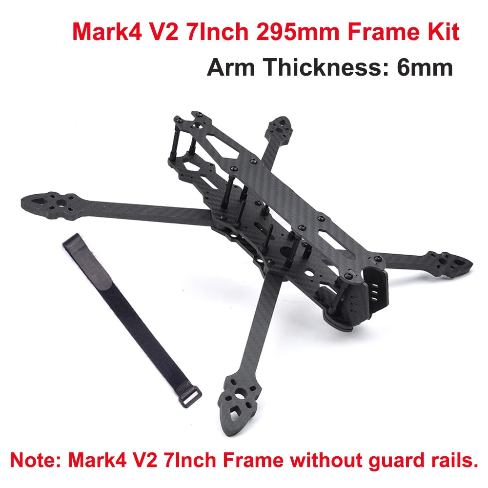 The text describes a drone frame kit for RCDrone Mark4 V2 with a 7-inch propeller and 295mm length.