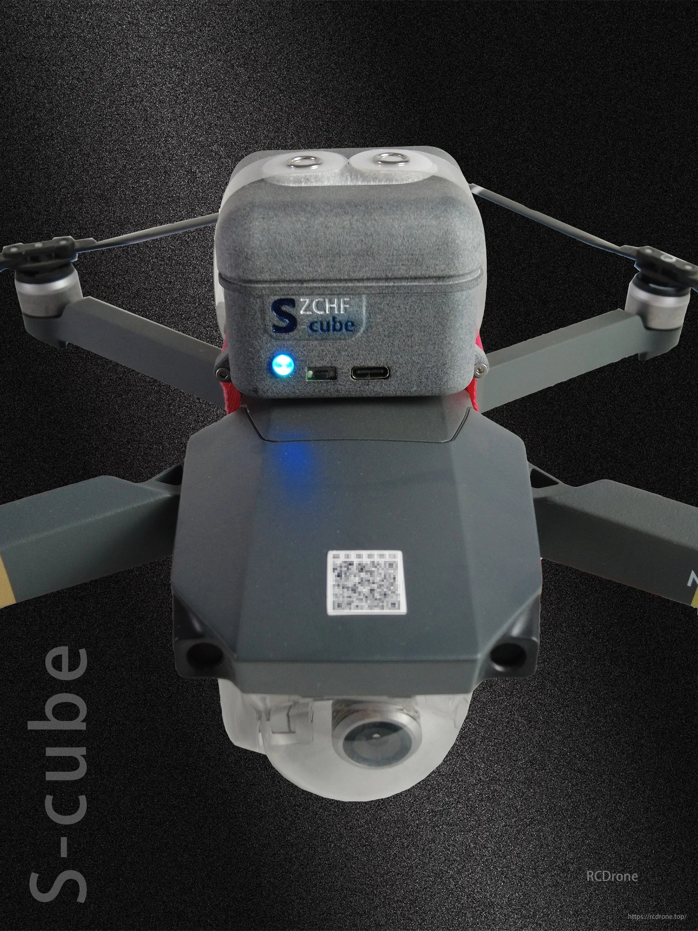 RCDrone S-Cube Drone Parachute, Compact and lightweight device weighing only 79g for minimal impact on flight performance.