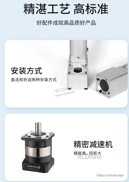 High-precision linear actuator with planetary gear and ball screw for demanding, high-torque applications requiring accuracy and reliability.