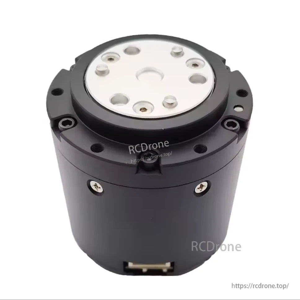 TS12020-10 25N·m 48V robotic servo gear motor with 1:10 reduction, dual/single encoder, and RS485/CAN interface.