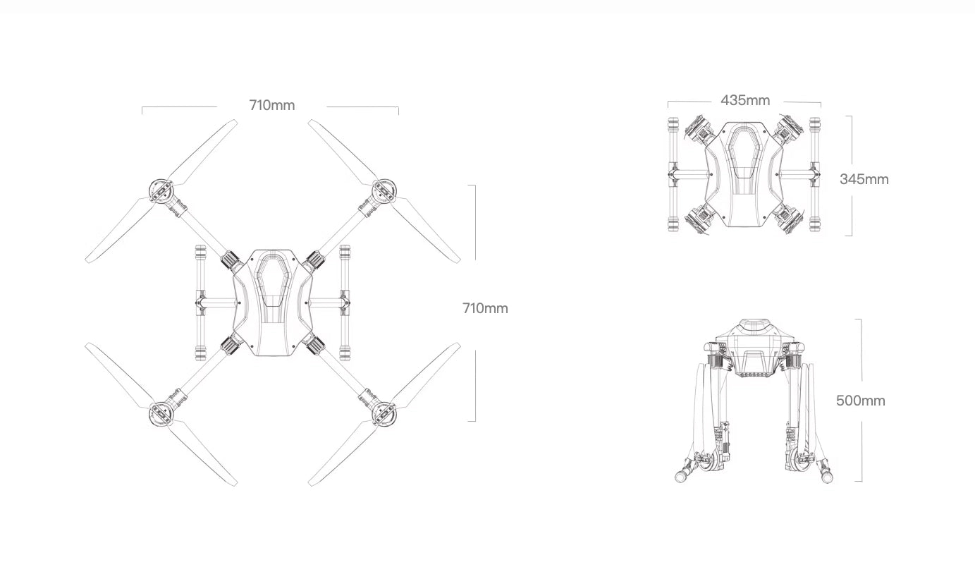 RCDrone, The sealed body is dustproof and waterproof with a split top cover for GPS installation.