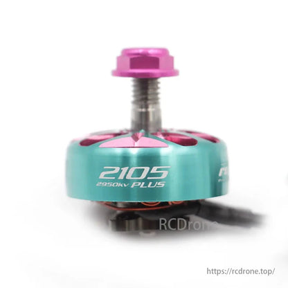 RCINPower GTS V3 2105 Plus brushless motor for 5-inch FPV drones, with 1850KV, 2950KV, and 3600KV options.