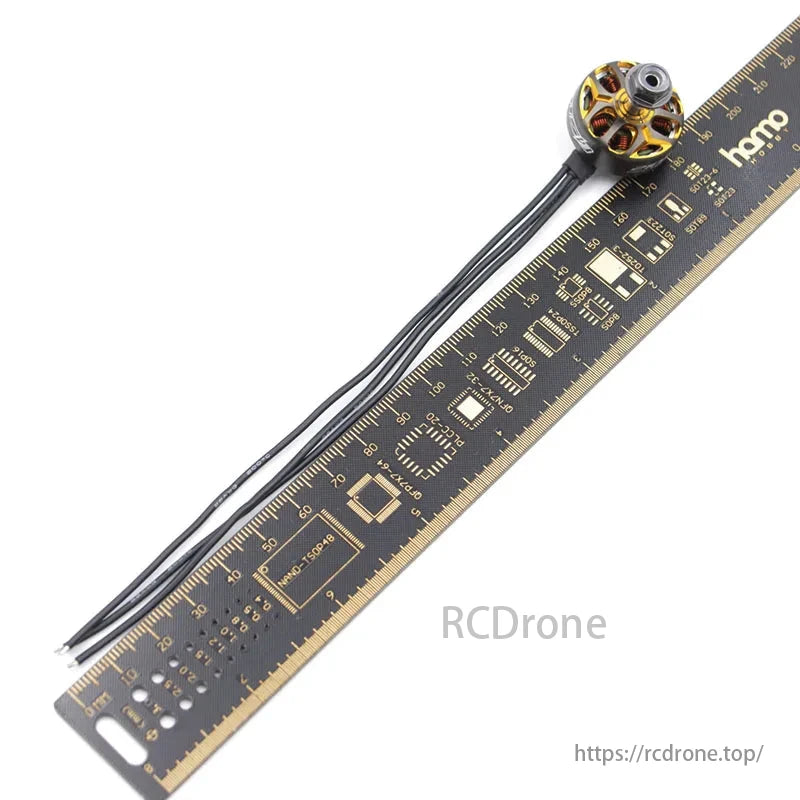 RCINPower GTS V3 2105 Plus brushless motor, ideal for 5-inch ultralight long-range FPV drones, includes ruler for scale.