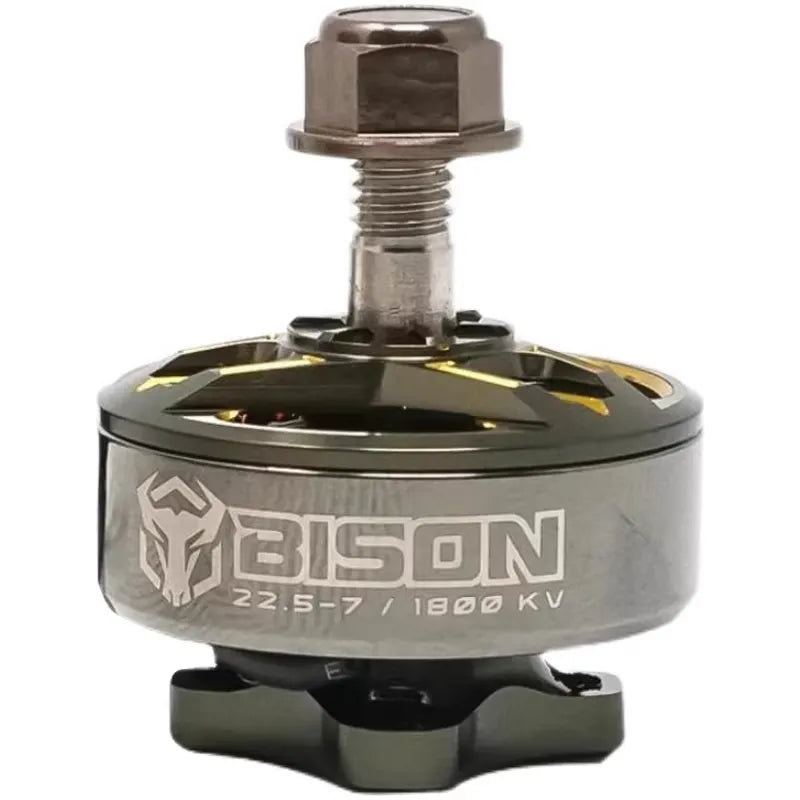 RCInpower Bison 22.5-7 1800KV brushless FPV drone motor with top prop nut and BISON logo