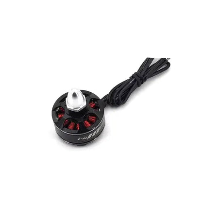 RCInpower QAV2206 brushless FPV motor with black bell, red windings, silver prop nut and long wires