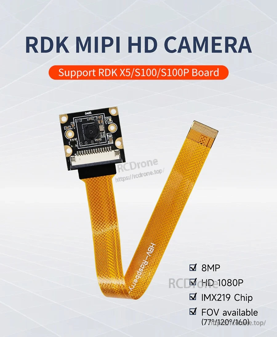 Yahboom RDK MIPI HD Camera with 22-pin FPC cable, 8MP Sony IMX219, 1080P support