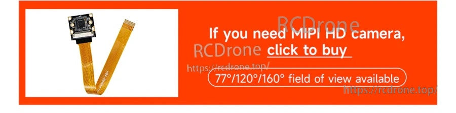 Promotional banner for MIPI HD camera add-on with selectable 77°/120°/160° field of view options