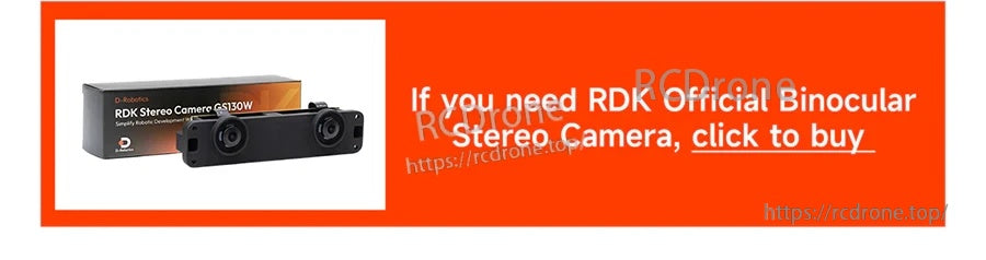 Promotional banner for RDK official binocular stereo camera accessory for RDK S100 series