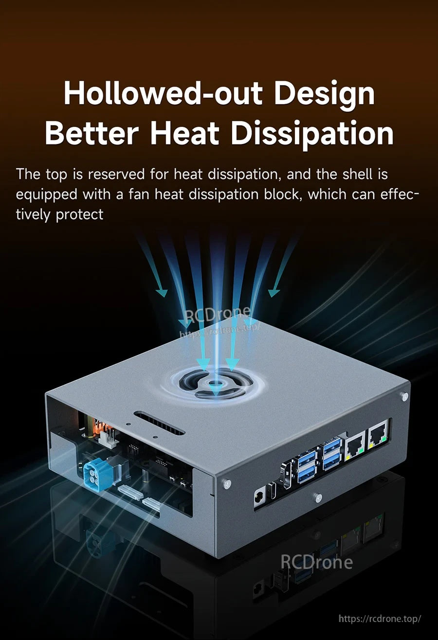 Hollowed-out RDK S100/S100P enclosure design highlighting airflow path for improved heat dissipation