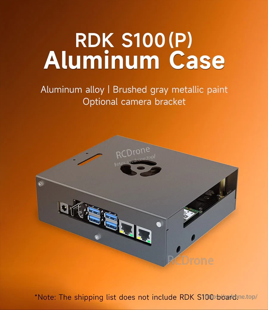 D-Robotics RDK S100/S100P aluminum alloy protective case in frosted gray with top fan vent