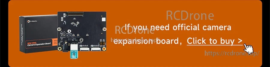 Banner for official RDK camera expansion board accessory with click-to-buy prompt