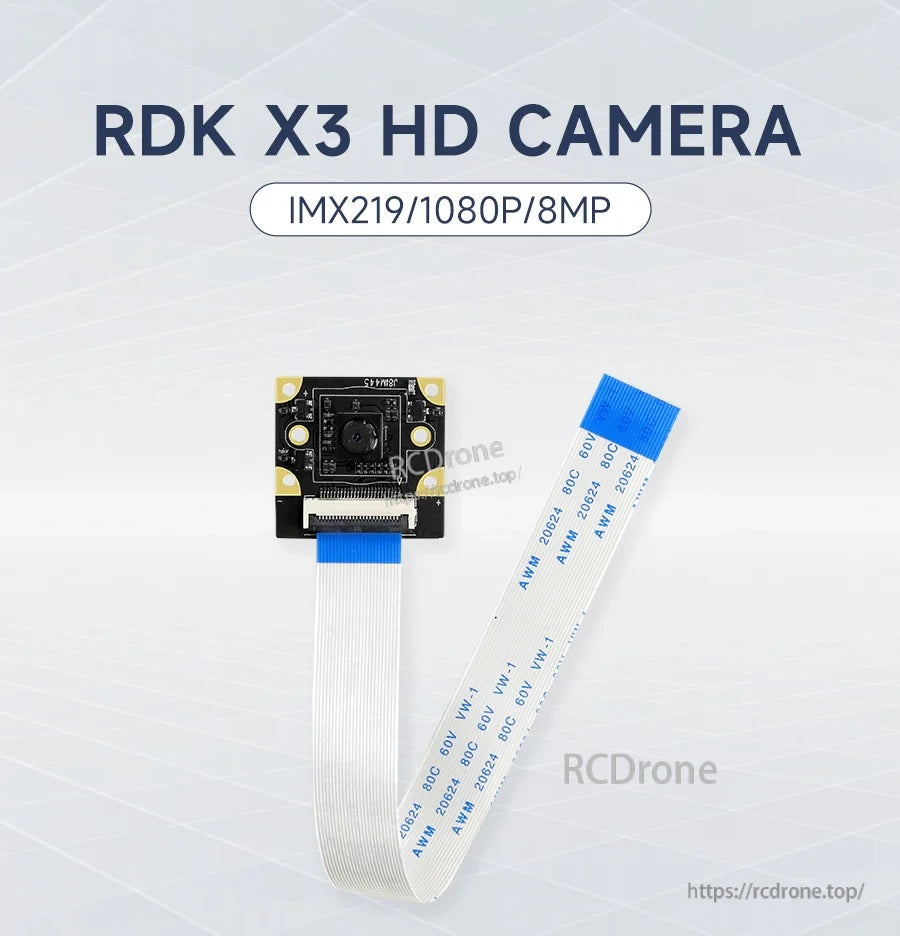 RDK X3 HD Camera module with Sony IMX219 (8MP/1080P) and 24‑pin CSI FPC ribbon cable