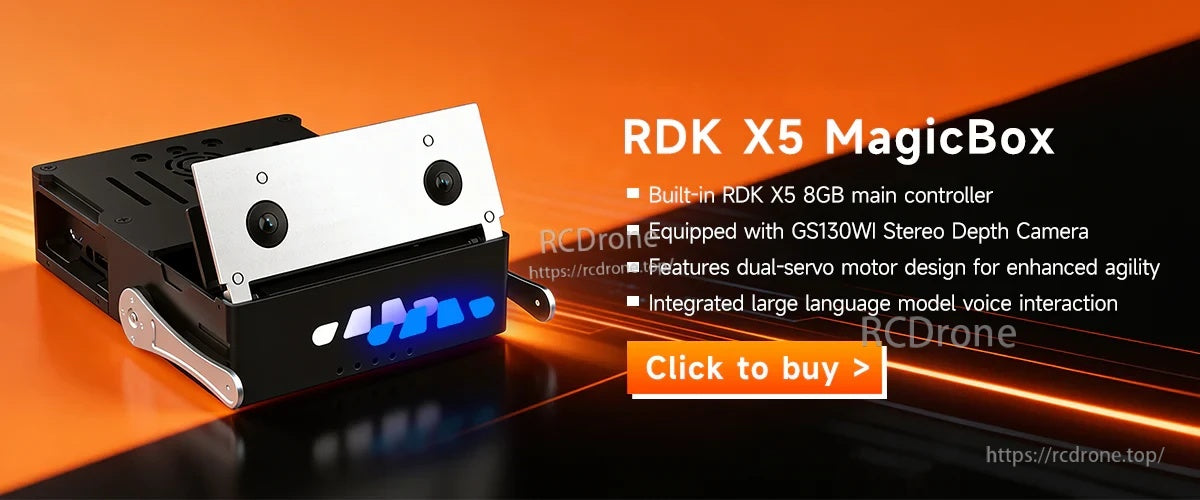 D-Robotics RDK X5 robot developer kit “MagicBox” with GS130W stereo depth camera and dual microphones