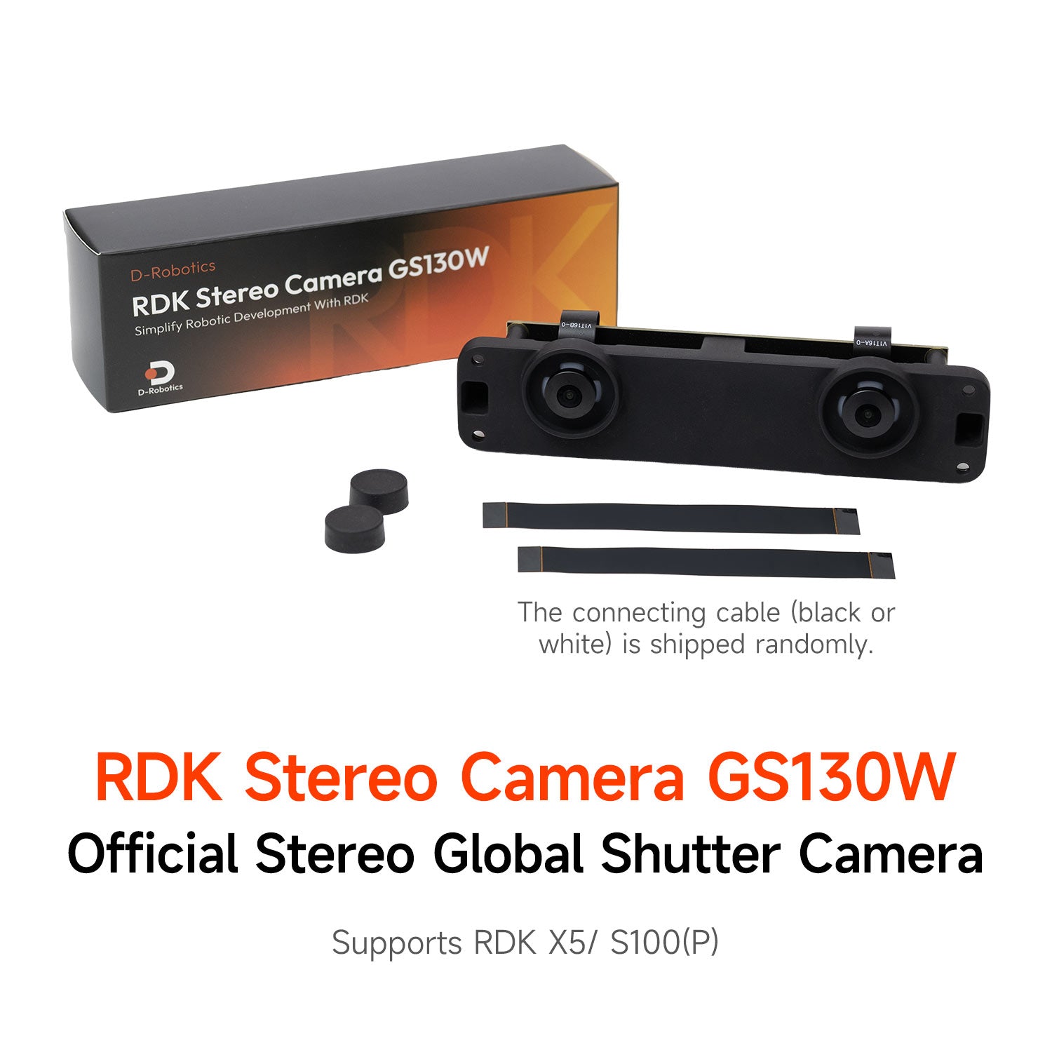 RDK Stereo Camera GS130W official stereo global shutter camera set; note cable color ships randomly