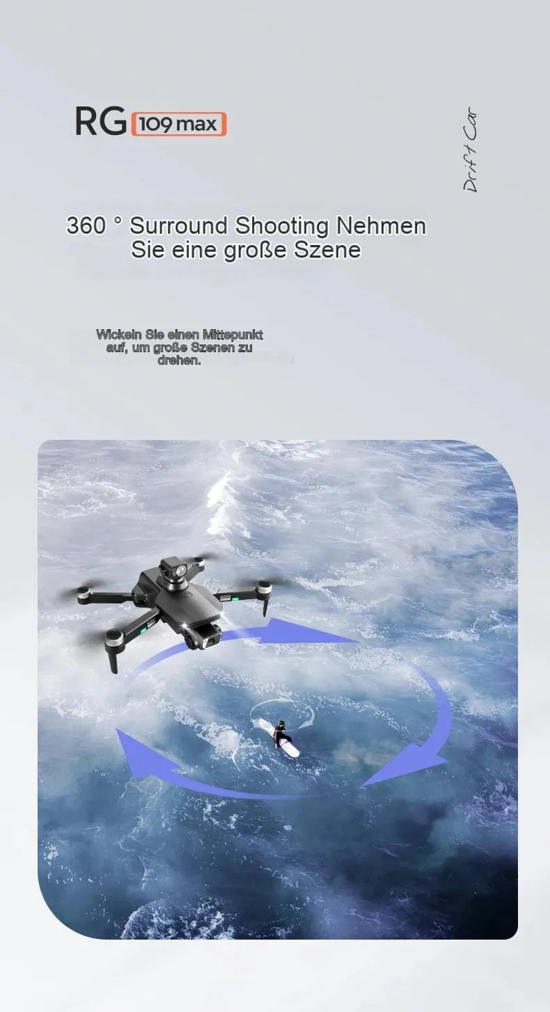 RG109 MAX - RC -Drohne mit Hindernisvermeidung 4K HD Sec Dual Camera GPS 5G WiFi Faltbare RC Quadcopter Drohne Professionelle Kamera Drohne