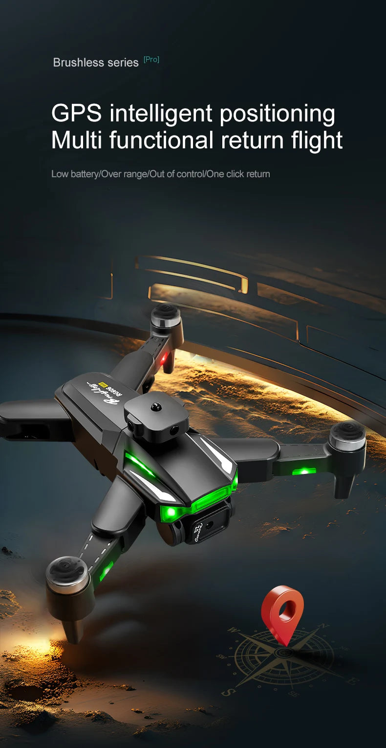 RG606 Max Drone, Drones with brushless motors and GPS for precise positioning; multi-functional features include one-click return to safety when battery runs low or range exceeds.