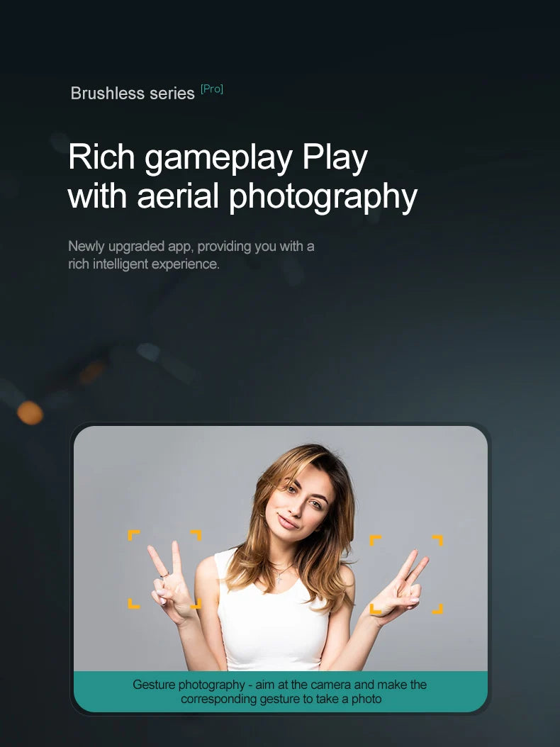 RG606 Max Drone, New app upgrade offers intelligent experience for aerial photography, allowing users to take photos by making gestures towards camera.