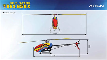 Introducing Align T-REX 650X Electronic RC Helicopter Kit with advanced design, powerful motors, and precision control.