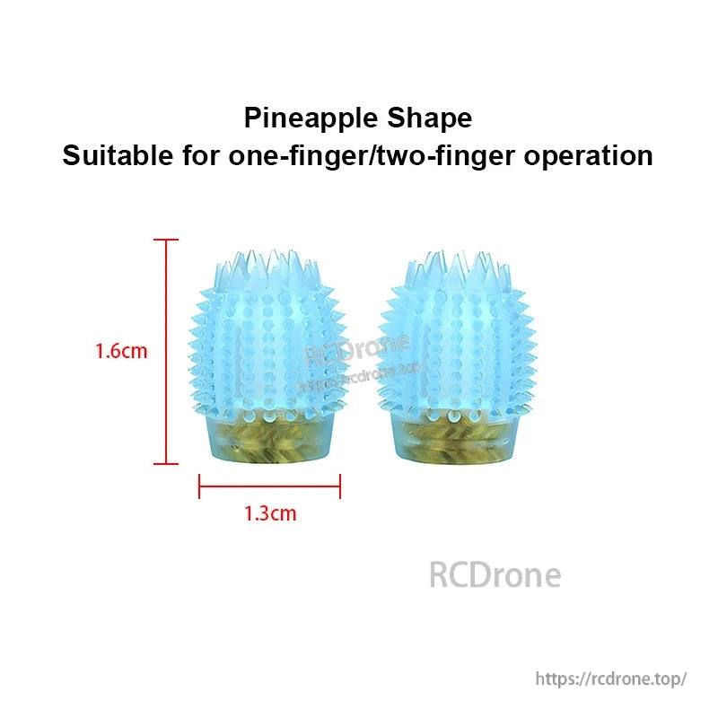 RJX 1 Pair Thumb Grippies Non-Slip Radio Stick, Pair of RJX pineapple-shaped non-slip RC radio stick thumb grippies, 1.6cm tall and 1.3cm wide