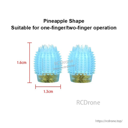 RJX 1 Pair Thumb Grippies Non-Slip Radio Stick, Pair of RJX pineapple-shaped non-slip RC radio stick thumb grippies, 1.6cm tall and 1.3cm wide