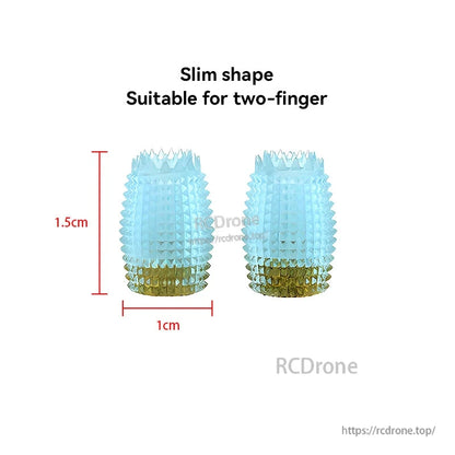 RJX 1 Pair Thumb Grippies Non-Slip Radio Stick, Pair of slim non-slip radio stick thumb grippies with spiked texture, approx. 1.5 cm tall and 1 cm wide