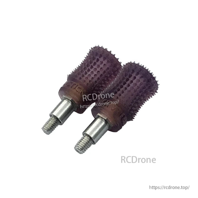 Pair of textured anti-slip gimbal stick end caps with threaded metal shafts for RadioMaster Pocket