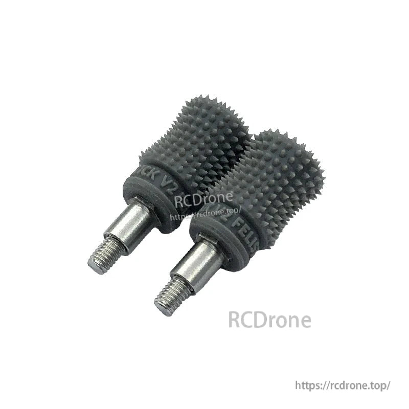 Pair of RJX V2 anti-slip gimbal stick ends with textured grip and threaded metal shafts for RadioMaster Pocket