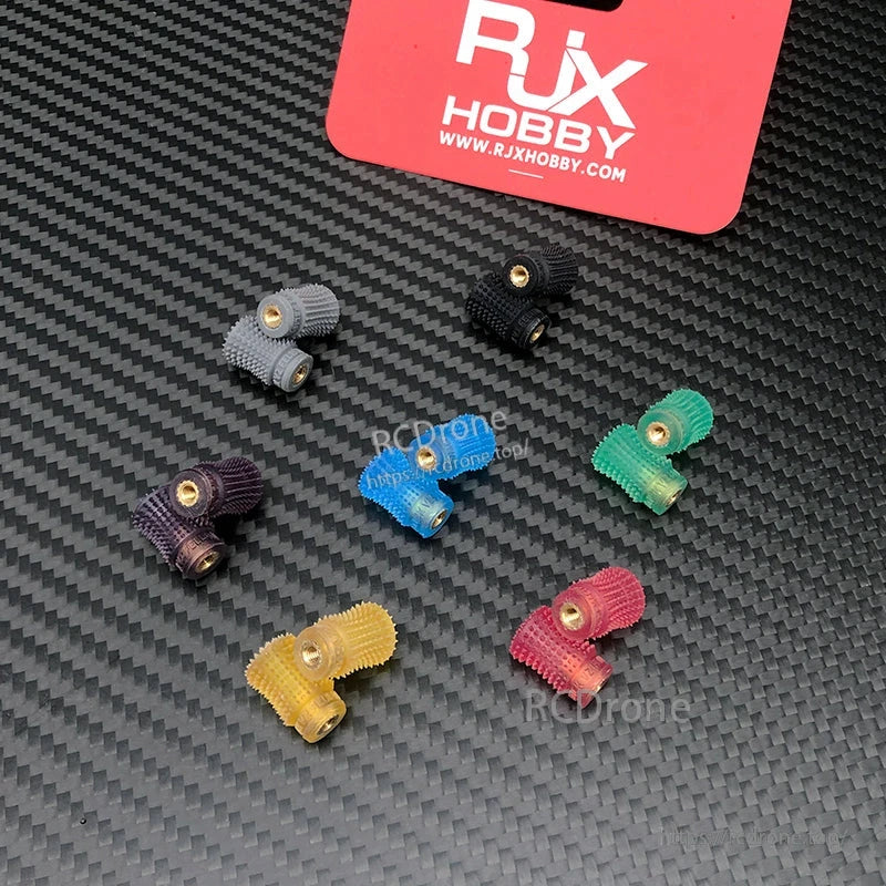 RJX 1 Pair V2 M4 Rocker Joystick, RJX Hobby knurled rocker joystick stick ends in assorted colors with brass threaded inserts for RC transmitters