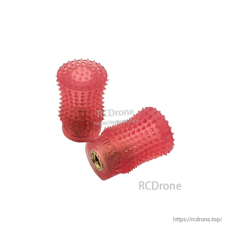 RJX 1 Pair V2 M4 Rocker Joystick, Pair of red knurled RJX V2 M4 rocker joystick thumb sticks with brass threaded inserts