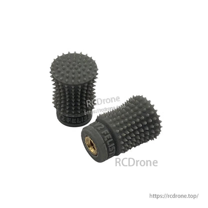 RJX 1 Pair V2 M4 Rocker Joystick, Pair of RJX V2 M4 rocker joystick thumb grips with spiked black rubber texture and brass threaded inserts