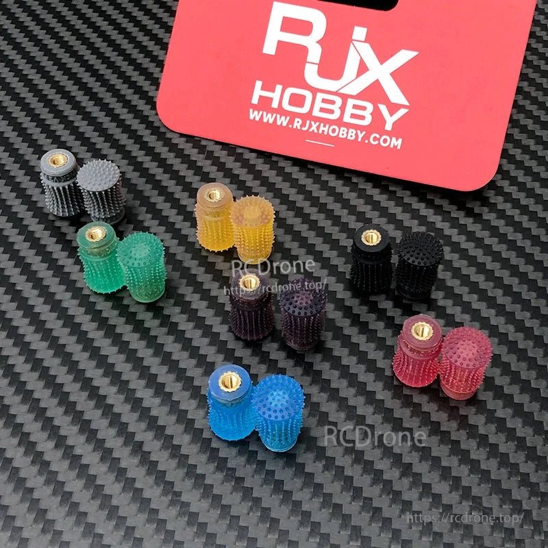 RJX 1 Pair V2 M4 Rocker Joystick, RJX Hobby V2 M4 rocker joystick stick-end caps with knurled grip surface in assorted colors